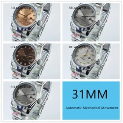 31mm Sapphire Glass Stainless Steel Women's Watch Japan NH05 Automatic Mechanical Movement Multiple Strap