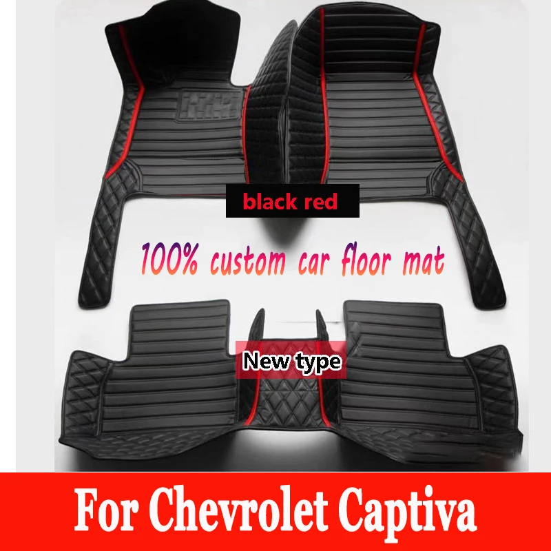 Car Mats Floor For Chevrolet Captiva CN202S 2022 2023 7 Seater Waterproof Leather Car Mats Full Set Alfombrillas Car Accessories