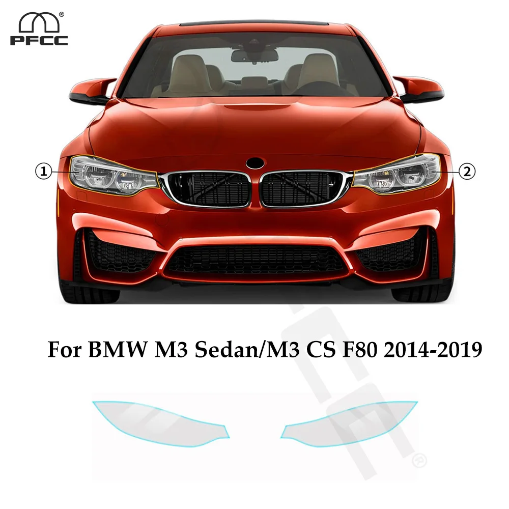 

For BMW M3 Sedan/M3 CS F80 2014-2019 Headlight Rearview Anti-scratch TPU Paint Protection Film Clear Bra Pre-cut PPF Resistant