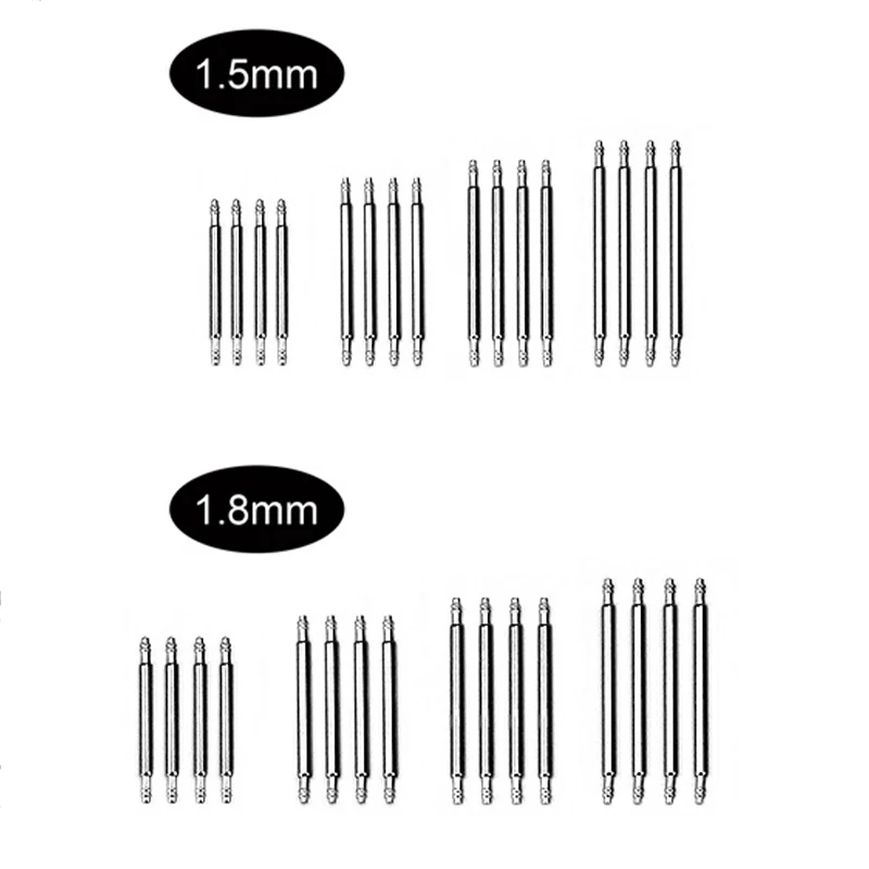 10PCS Spring Bar Dia 1.5mm 1.8mm Watch Band Link Pins fits Width 12mm-28mm Watch Strap Bracelet 316L Stainless Steel Links Pins