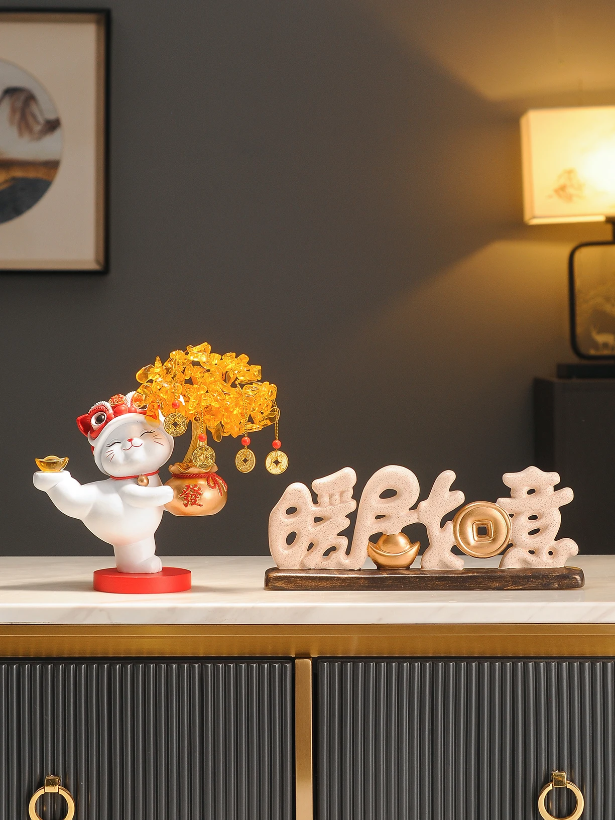 شجرة الحظ محظوظ القط زخرفة خزانة مشروبات تلفزيون خزانة افتتاح متجر الهدايا صفحة الخروج غرفة المعيشة هووسورمينغ هدية #3