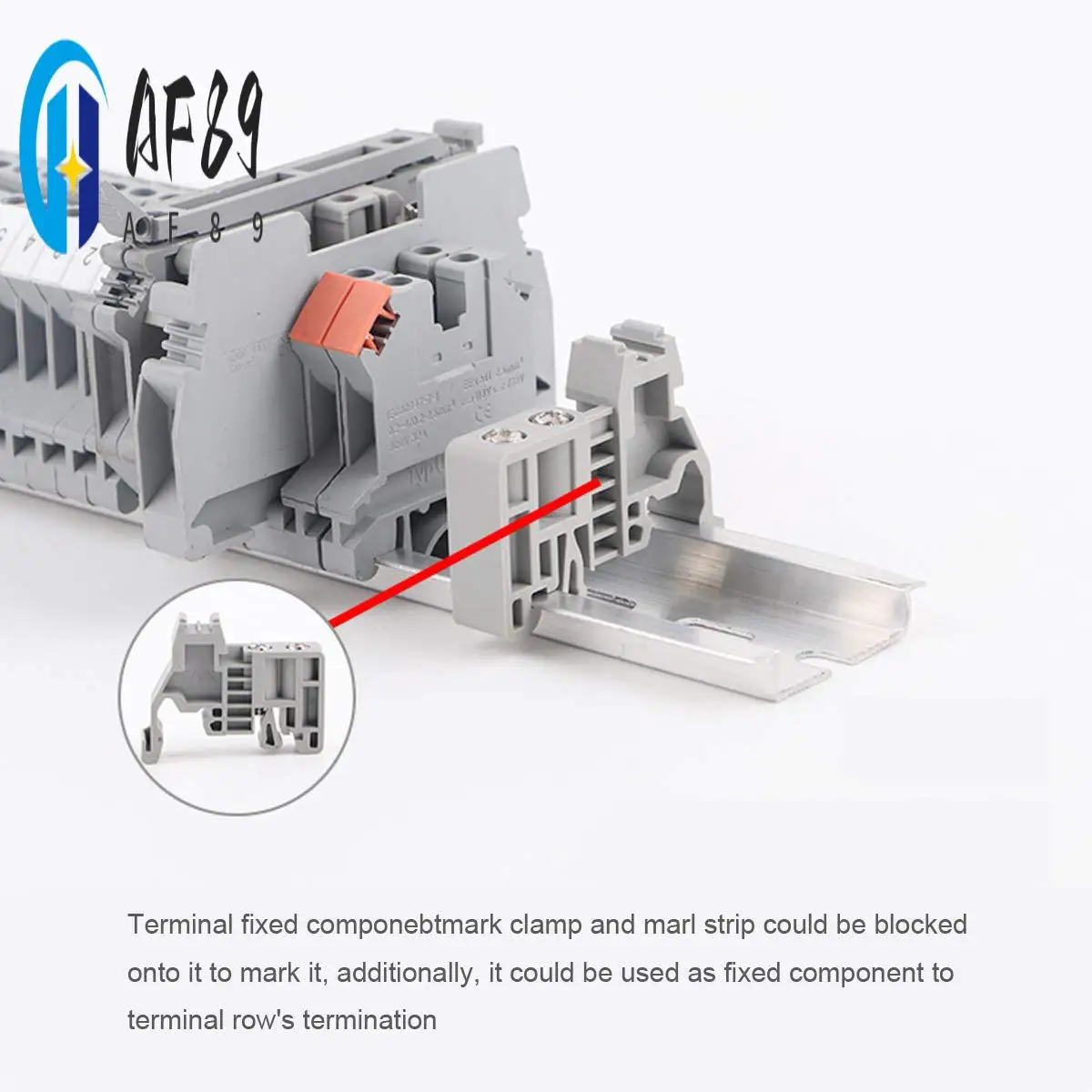 

AF89-E/Uk Din Rail Terminal Blocks End Stopper Bracket Grey,Terminal Block Connector(Pack Of 100)
