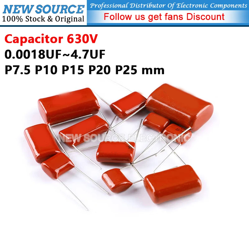 (10pcs) CBB22 CBB21 Capacitor 630V  0.1UF 1UF 4.7UF 182 102 222 822 153 103 223 273 333 473 683 154 104 224 334 474 125 472 J