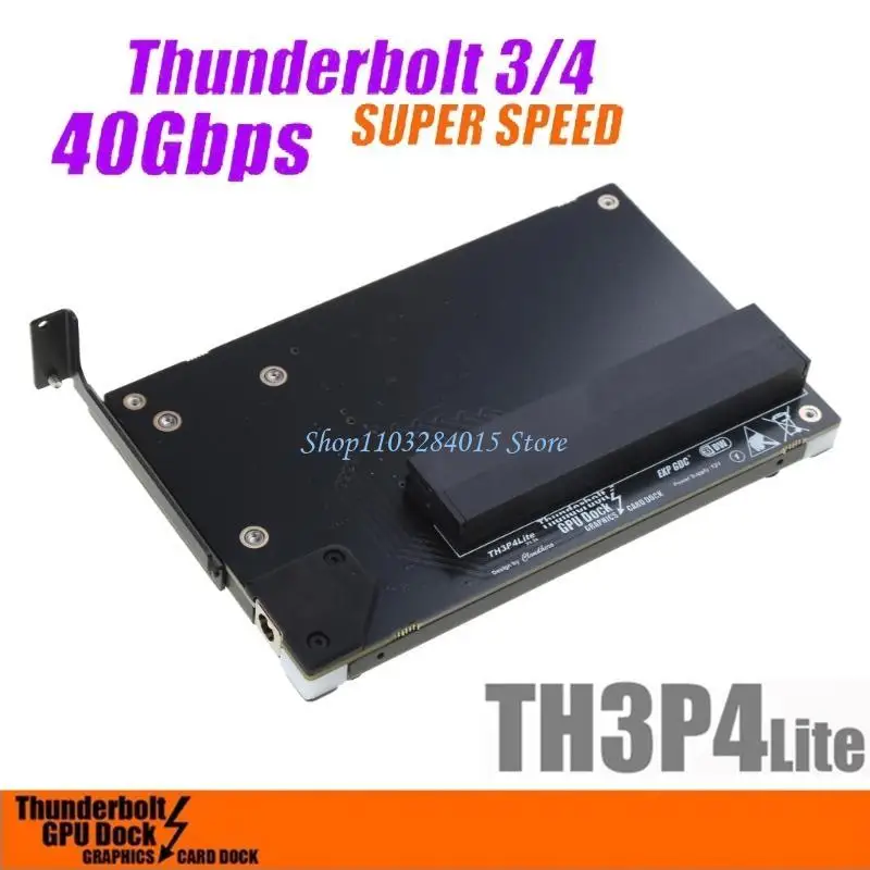 TH3P4 Lite Thunderbolt-compatible 3/4 Dock with Data Line & Holder Bracket Half/Full Height DC-Power Supply Installation