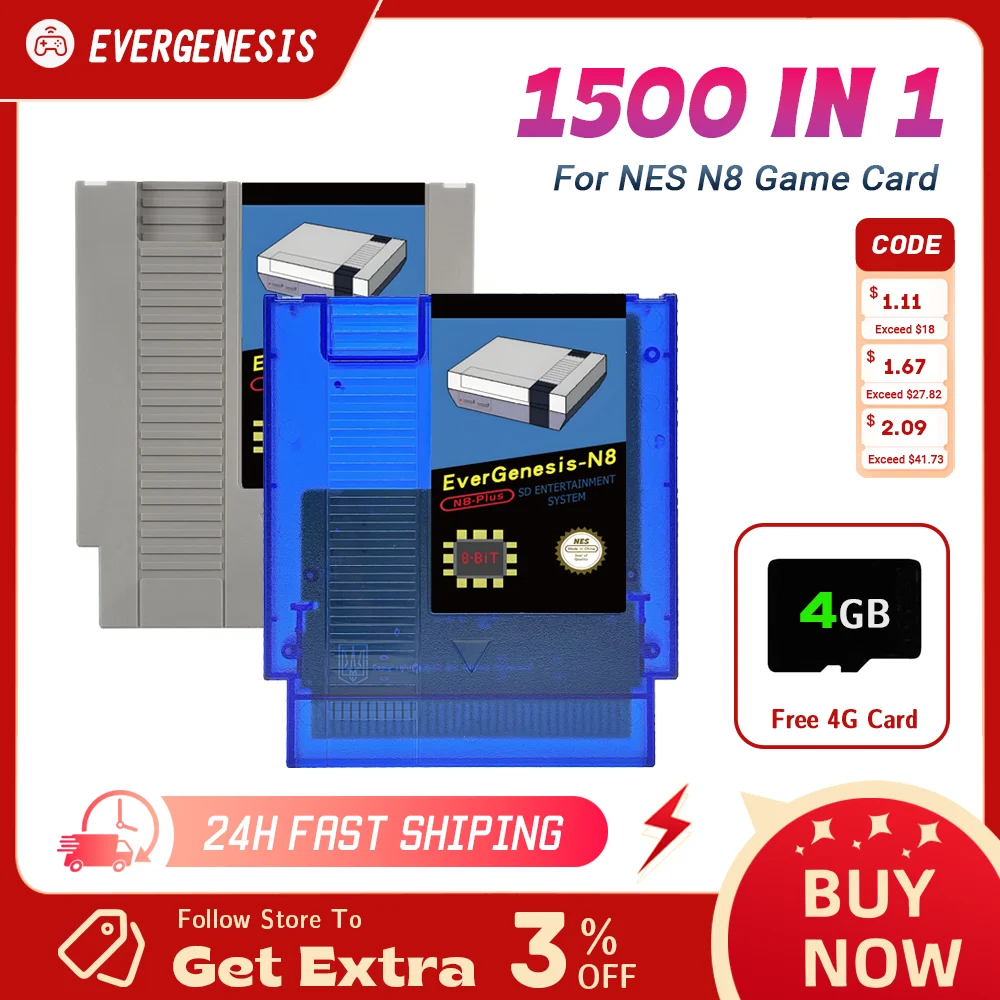 1500 in 1 N8 Plus Game Card Remix FC N8 Game Collection China Version For NES Drive 8-Bit Video Game Console