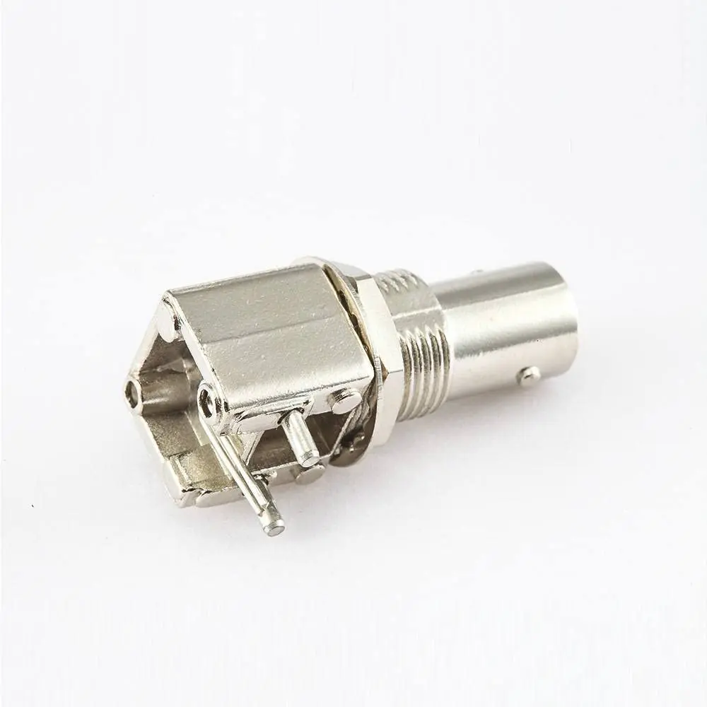  BNC Connector Female 90 Degree PCB Through Hole Panel Mount Front Bulkhead