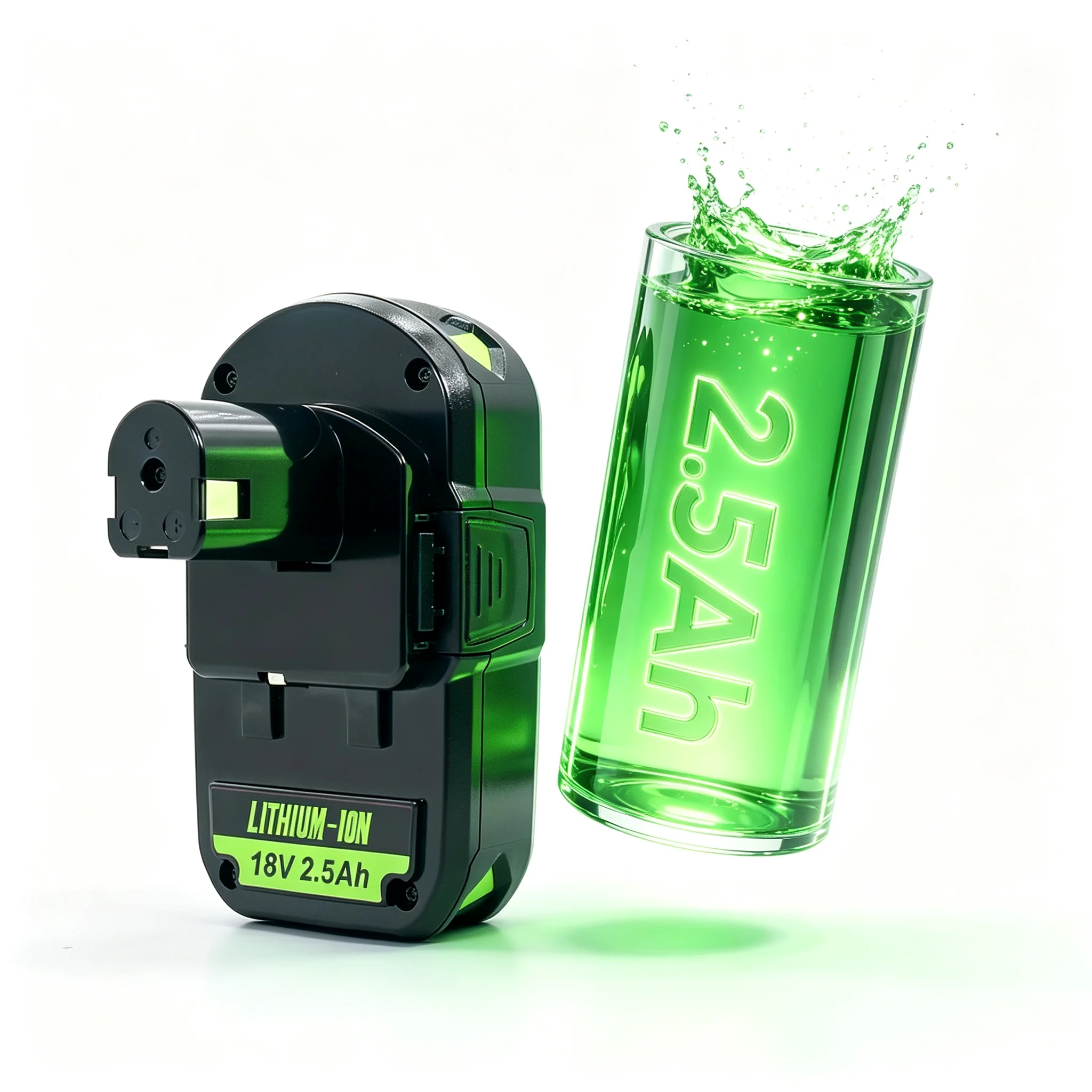 New for RYOBI P108 18V 2.5Ah Battery Replacement For Series, Works with P203 P204 P210 RB18L50 RB18L20 Lithium-ion High Capacity