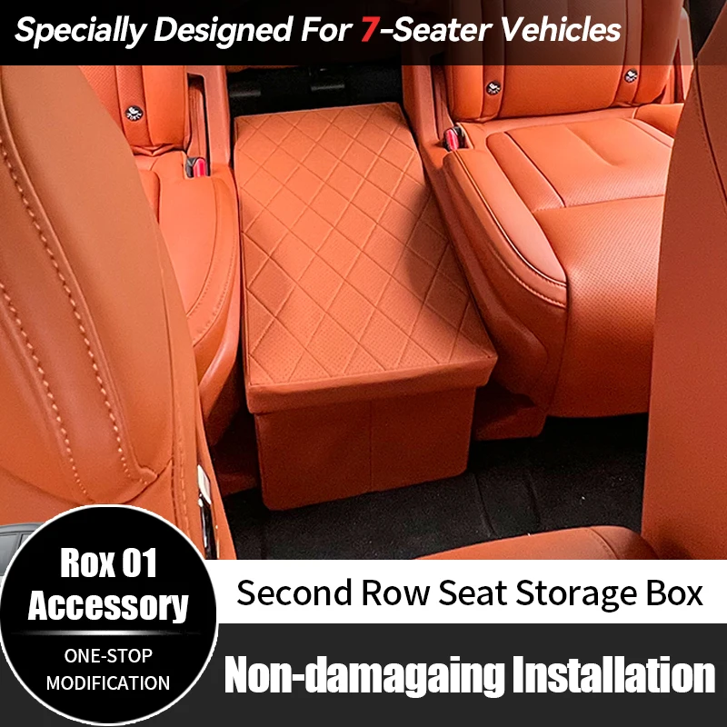 

For BAlC JlSHl Polestone 01 Rox 01 7 Seat Second Row Seat Storage Box Leather Organizer Car Interior Accessories