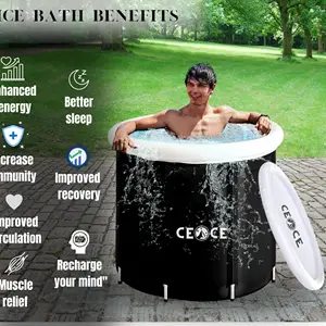 Large ice tub with recovery lid, cold diving, portable tub for athletes, cold water therapy, outdoor tub 11 Main Sales Ice Bathtub for Athletes - №11