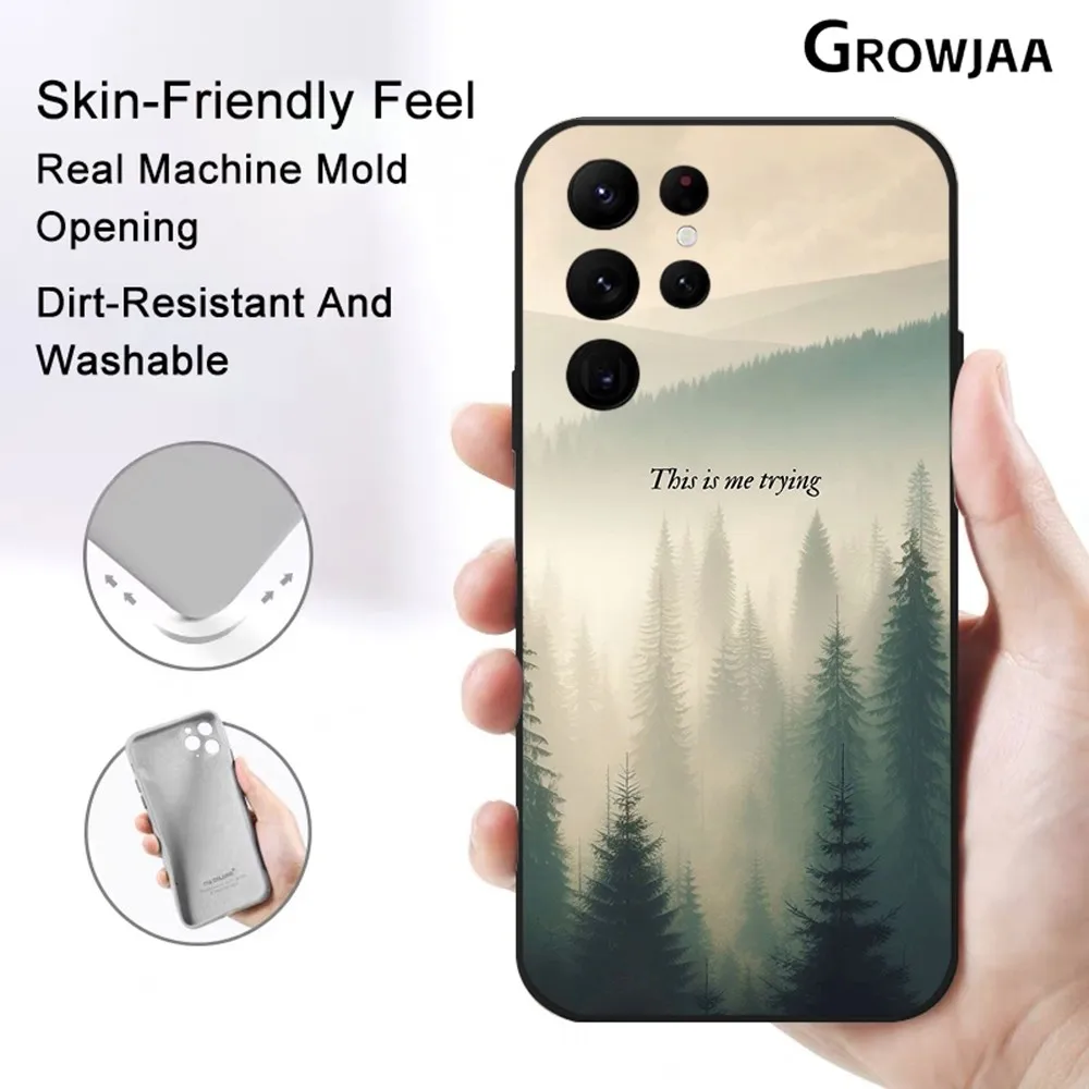 

Fashion Luxury Forest Phone Case for Samsung Galaxy S24 Ultra S22 S23 Ultra S21 S20 5G Shockproof Protective Silicone TPU Funda