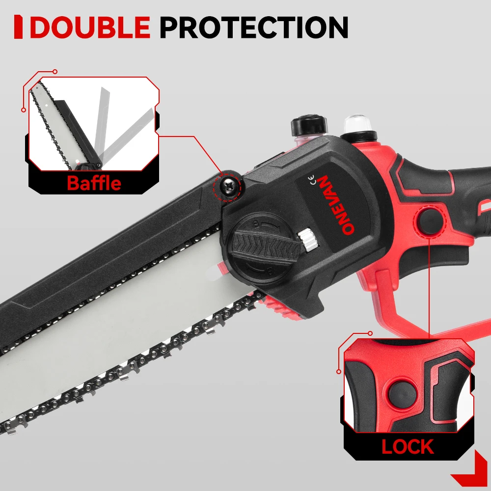 8Inch Brushless Electric Saw Cordless Oil Electric Chain Saw With Digital Display Woodworking Power Tool For Makita 18V Battery