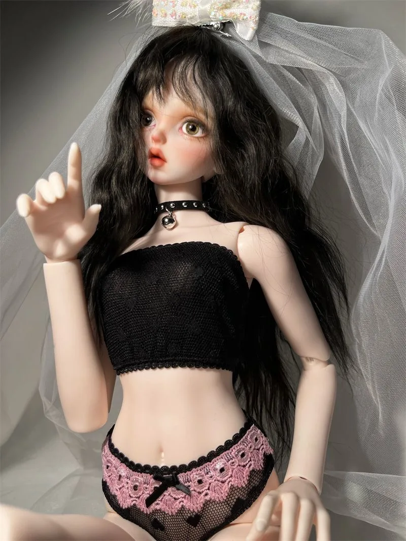 Biancheria intima nera 1/3 BJD, pigiama a fascia per il corpo DFH 60 cm Lingerie sexy per bambole Spedizione gratuita