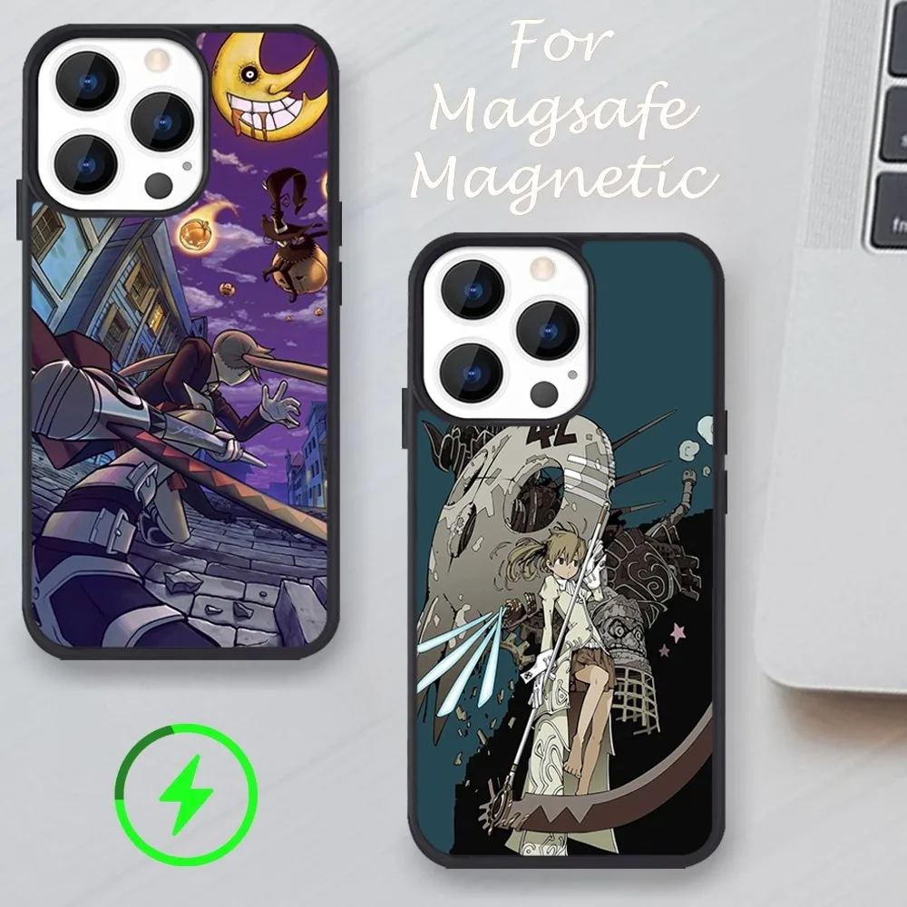 Anime SOUL EATER Phone Case For iPhone 11 12 13 14 15 Pro Max Plus Mini X Magsafe Magnetic