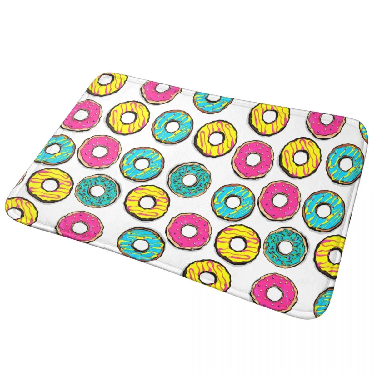 Glazed Doughnut Donut Lover Quick Dry Bath Mat Super Absorbent Cartoon Donuts Bathroom Rugs Non Slip for Shower