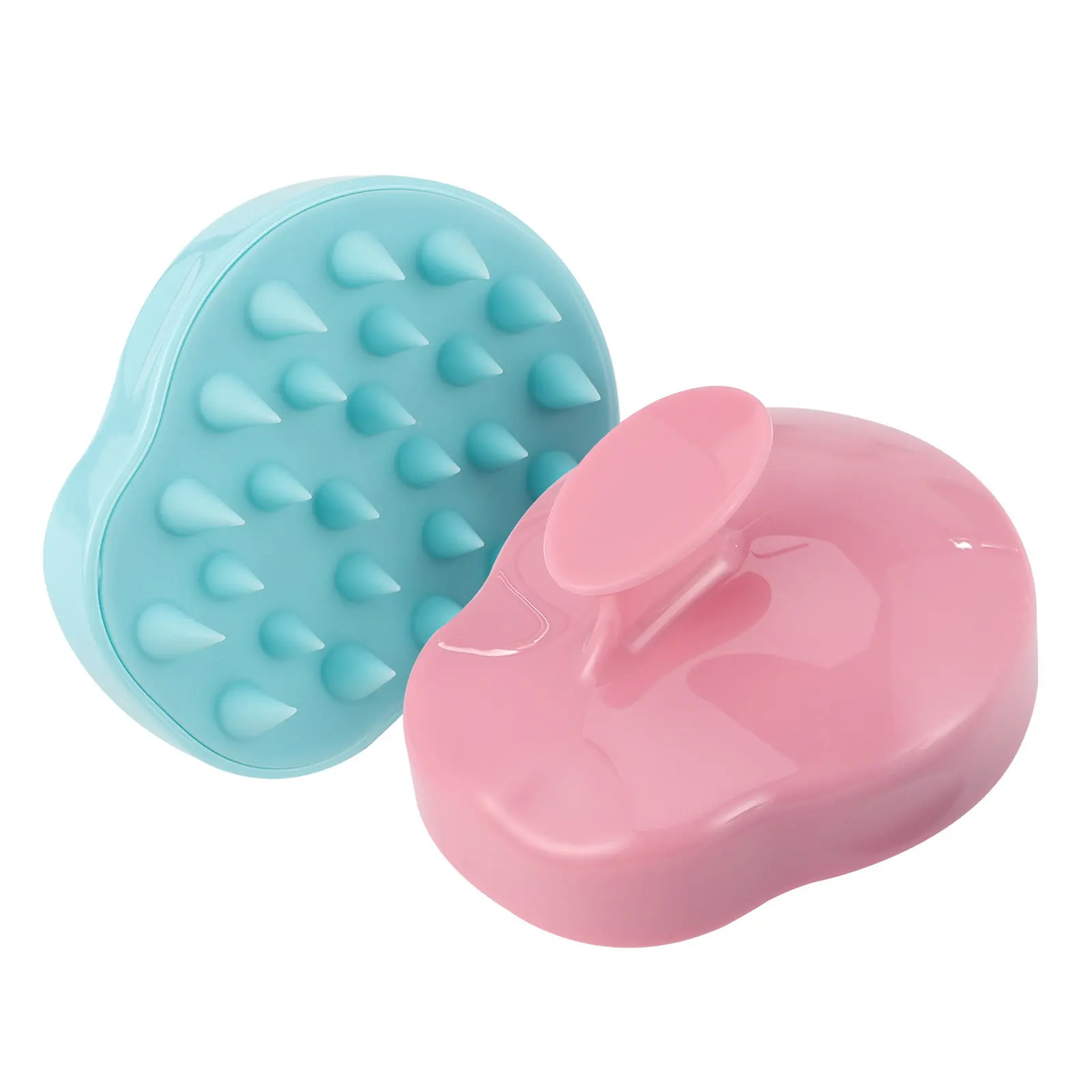 

2Pcs Shampoo Brush Scalp Massage Hair Head Cleaning Soft Silicone Brush for Hair Growth Relaxing Scalp Care Head Washing Comb