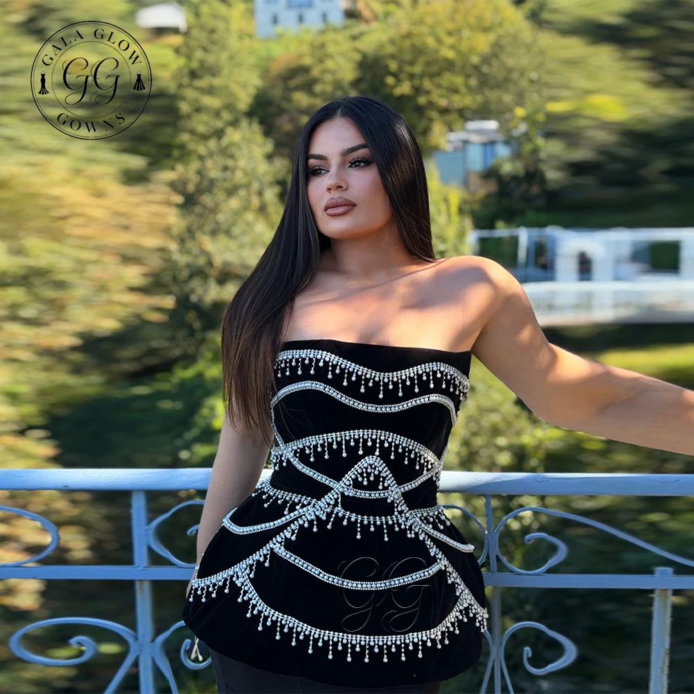 GalaG Glitter Rhinestone Trumpet Long Dresses Luxury Evening Dress Collection Bespoke Occasion Elegant Party Temperament Custom