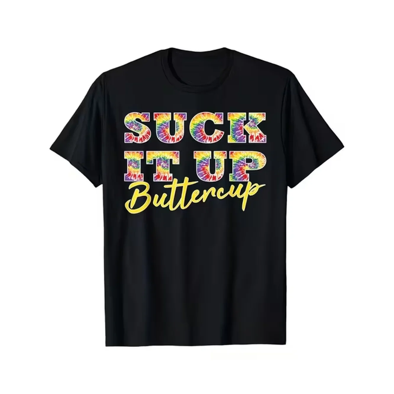 Tie Dye Text Fun Graphic Mens T Shirt Plus Size