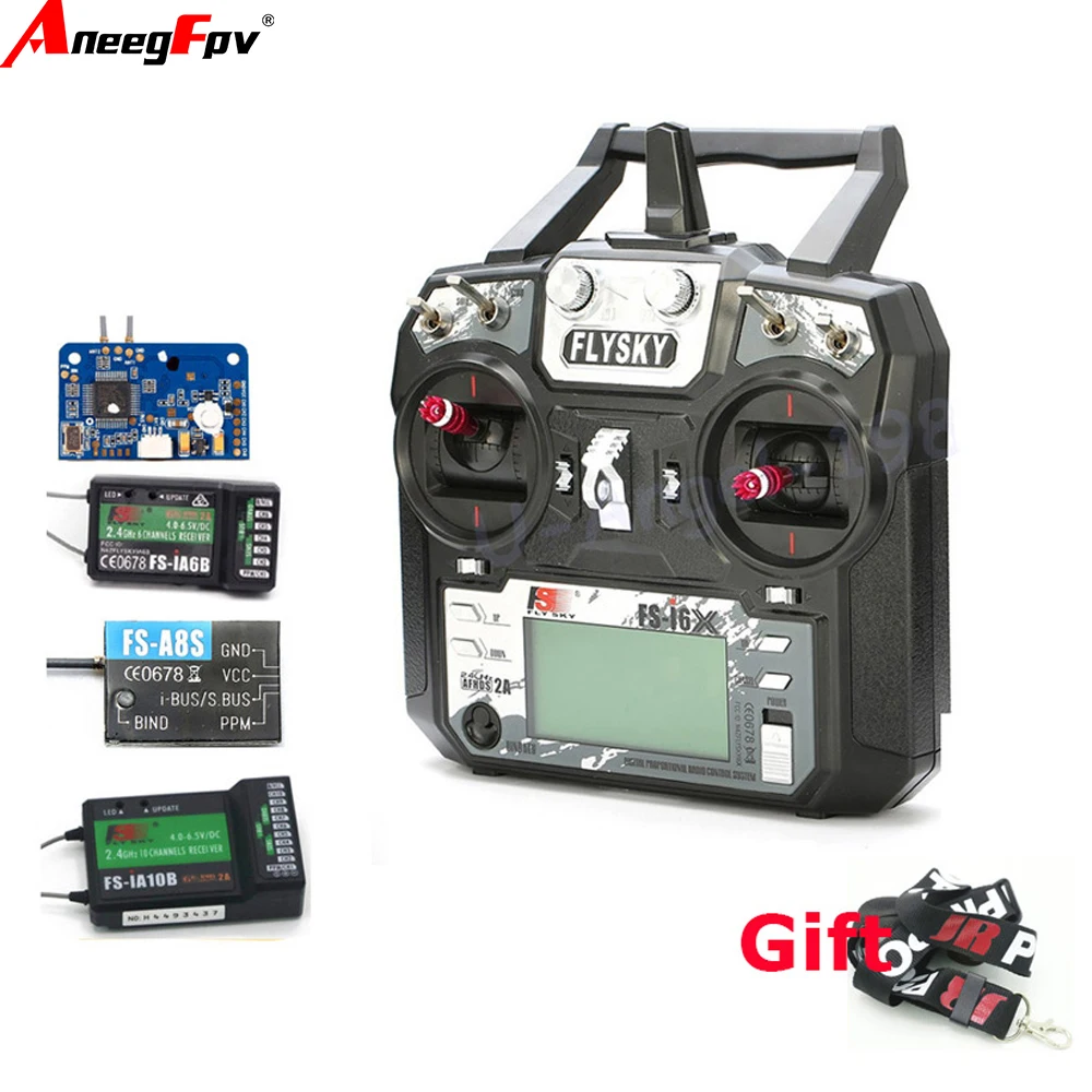 Flysky Original FS-i6X 10CH 2.4GHz RC Transmitter with FS-iA6B FS-iA10B FS-X6B FS-A8S Receiver for RC Airplane Drone