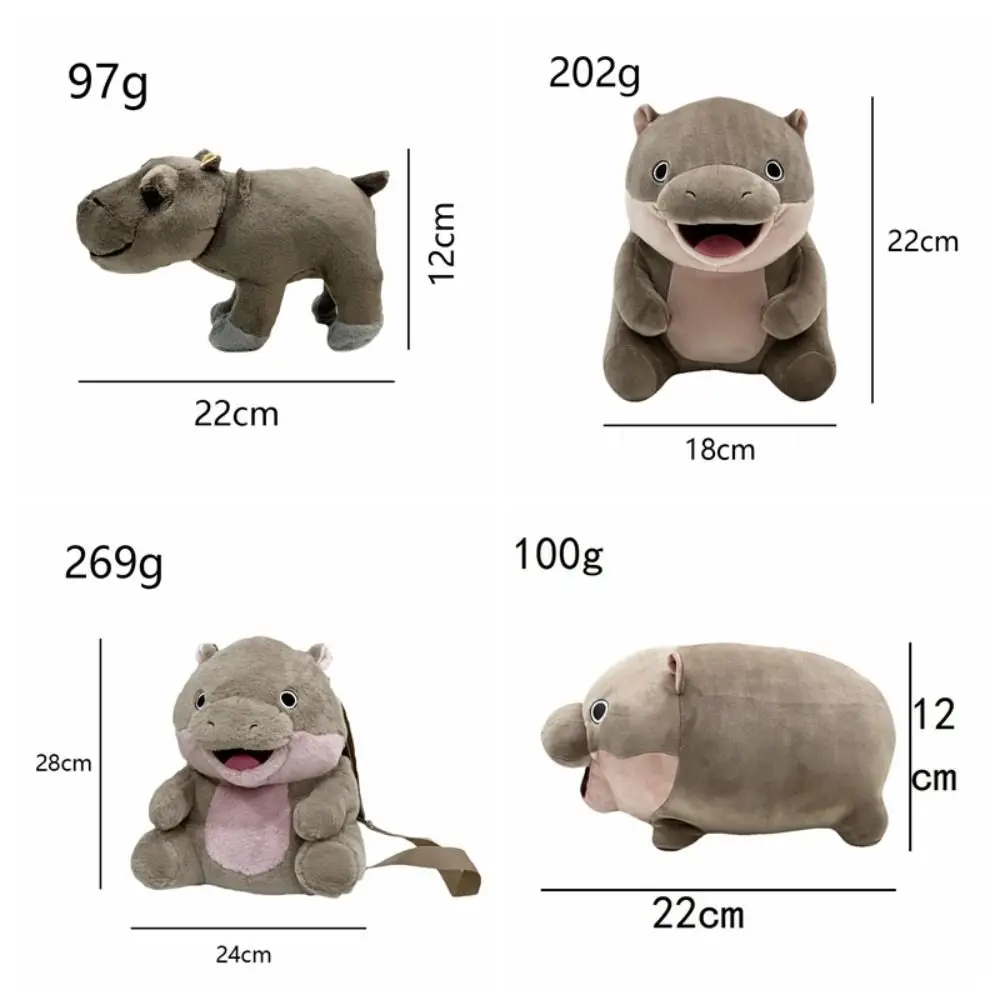 The Bouncy Pig Moo Deng Plush Toys Sitting Posture Cute Pygmy Hippopotamus Pillow Stuffed Cartoon Angry Baby Hippo Doll