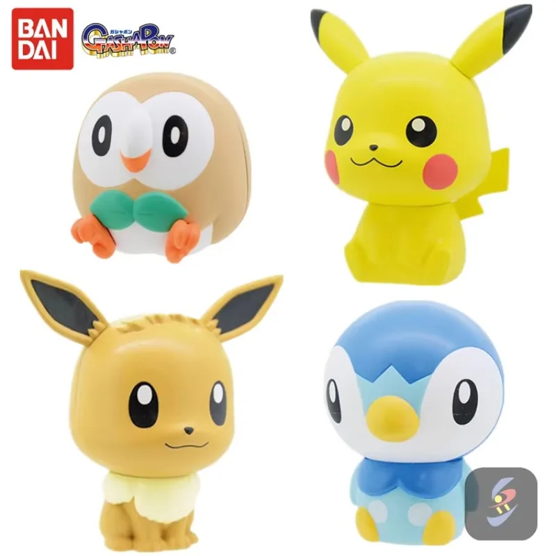 Original Bandai Pokemon Figurine Anime Gashapon Kawaii Pikachu Piplup Cute Gashapon Action Figure Capsule Toys Gift