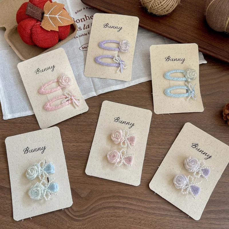 Petite pince à cheveux nœud perlé rose pour filles, élégante et polyvalente, pour franges latérales, accessoire de princesse, premium, antidérapante, douce, mignonne, pour usage quotidien et fêtes