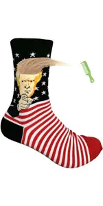 Funny Trump Unisex Socks Novelty President 2024 Stylish Trump Hair Socks Trump Merchandise Gift