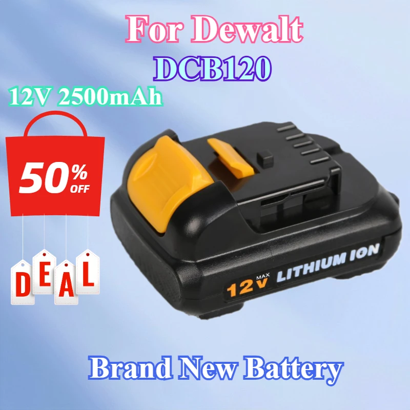 

Аккумуляторная батарея для Dewalt DCB120 12 В 2,5 Ач, литиевая батарея, электроинструменты для Dewalt DCB121 DCB127 DCB125 DCB122, аккумуляторы