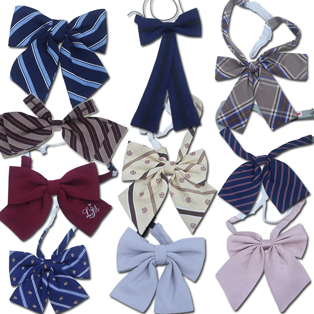 

Japanese Style School Uniform Plaid Bow Tie Women's JK Uniform Accessories Korean Version Spring 2026 Striped Pattern