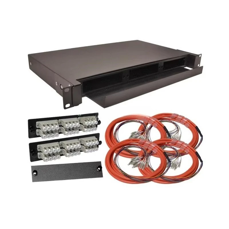 1U 19 Inch Rack Mount FHD Sliding Patch Board 12 to 48 Port LC ST SC E2000 FC MPO for Data Center