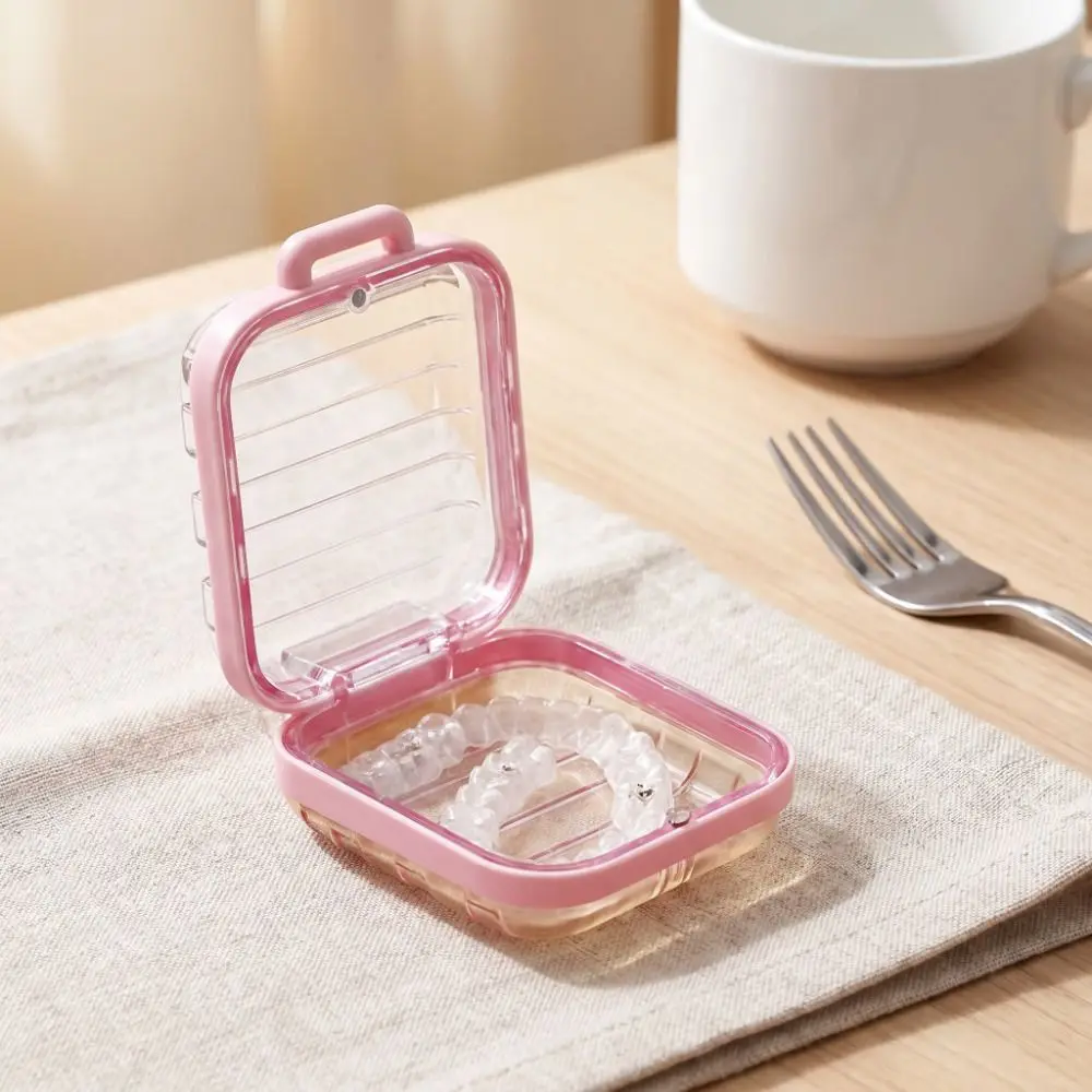 Portable Braces Storage Box Sealed Transparent Dental Retainer Organizer Leak-proof Multi-functional Invisible Braces Holder