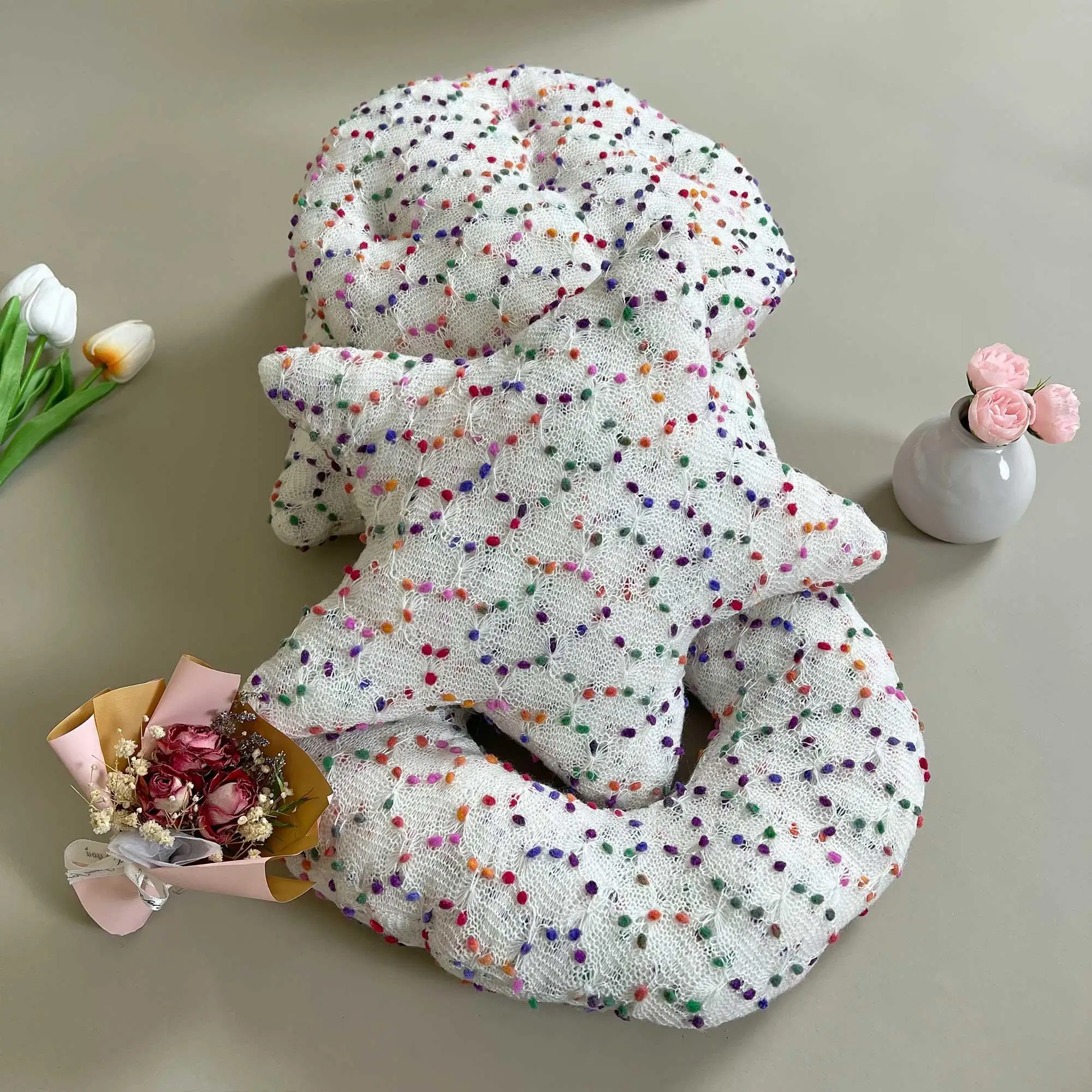 Four-piece Pillow Set, Round, Square, Star-shaped, Circular Pillows, Suitable For Sofa And Bedroom Lumbar Cushion