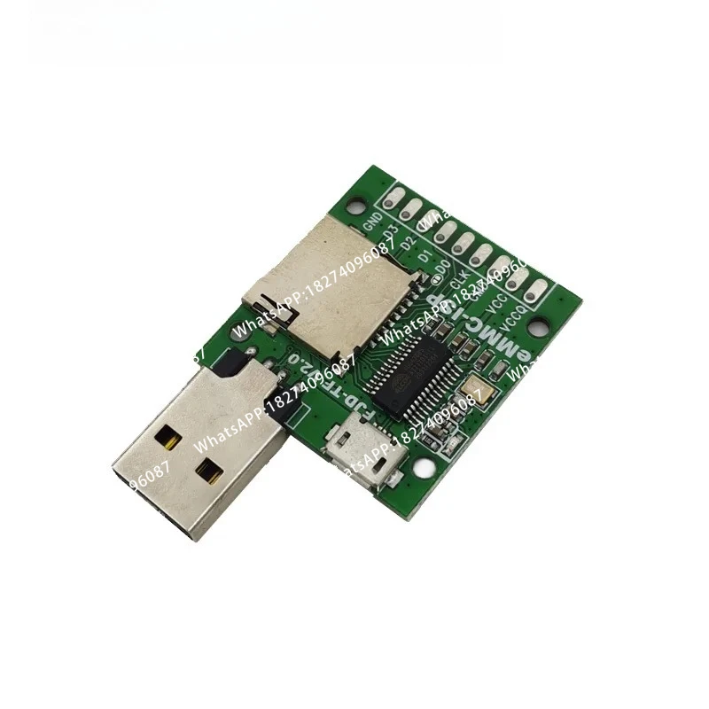 USB High Speed 2.0 Anguo AU6438BS Card Reader Flying Cable 3 + 1 Memory Card Computer with Mini Micro Interface