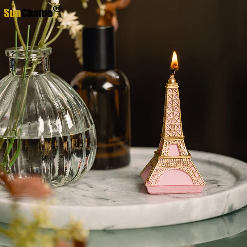 7pcs Wedding Birthday Candles Romantic Wedding Eiffel Tower Wedding Decoration Scented Flameless Birthday Candles Cake DIY Gifts image 6