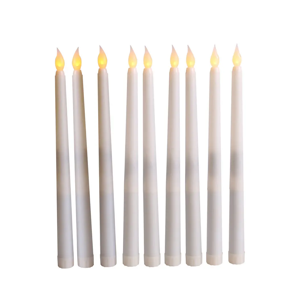 

40 Pieces Plastic Flameless Battery Operated LED Candles,Yellow Amber Flickering Halloween Taper Candles For Event and Party