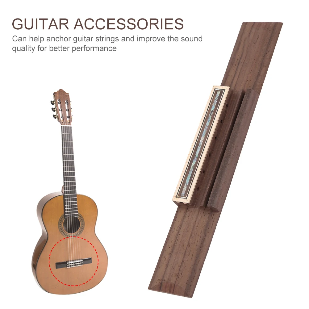 قطع غيار جسر خشبي من خشب الورد ملحقات أدوات للجيتار الكلاسيكي ملحقات جسر الجيتار الخشبي