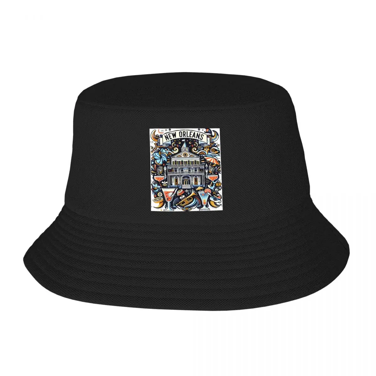 New Orleans Explosion Bucket Hat Panama Hat Children Bob Hats Autumn Fisherman Hats Summer Beach Fishing Unisex Caps