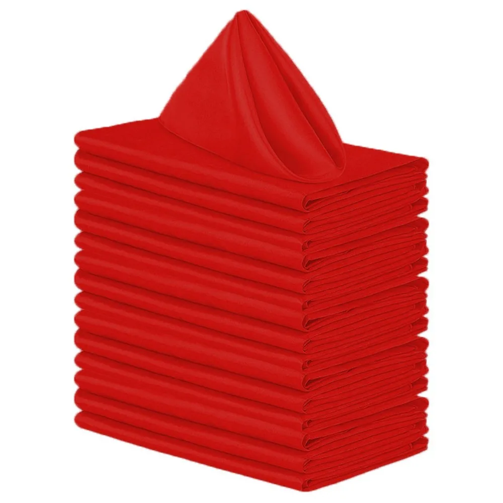 10pcs Romantic 30x30cm Satin Napkin Washable Soft Dinner Napkins Reusable Table Napkins Banquet