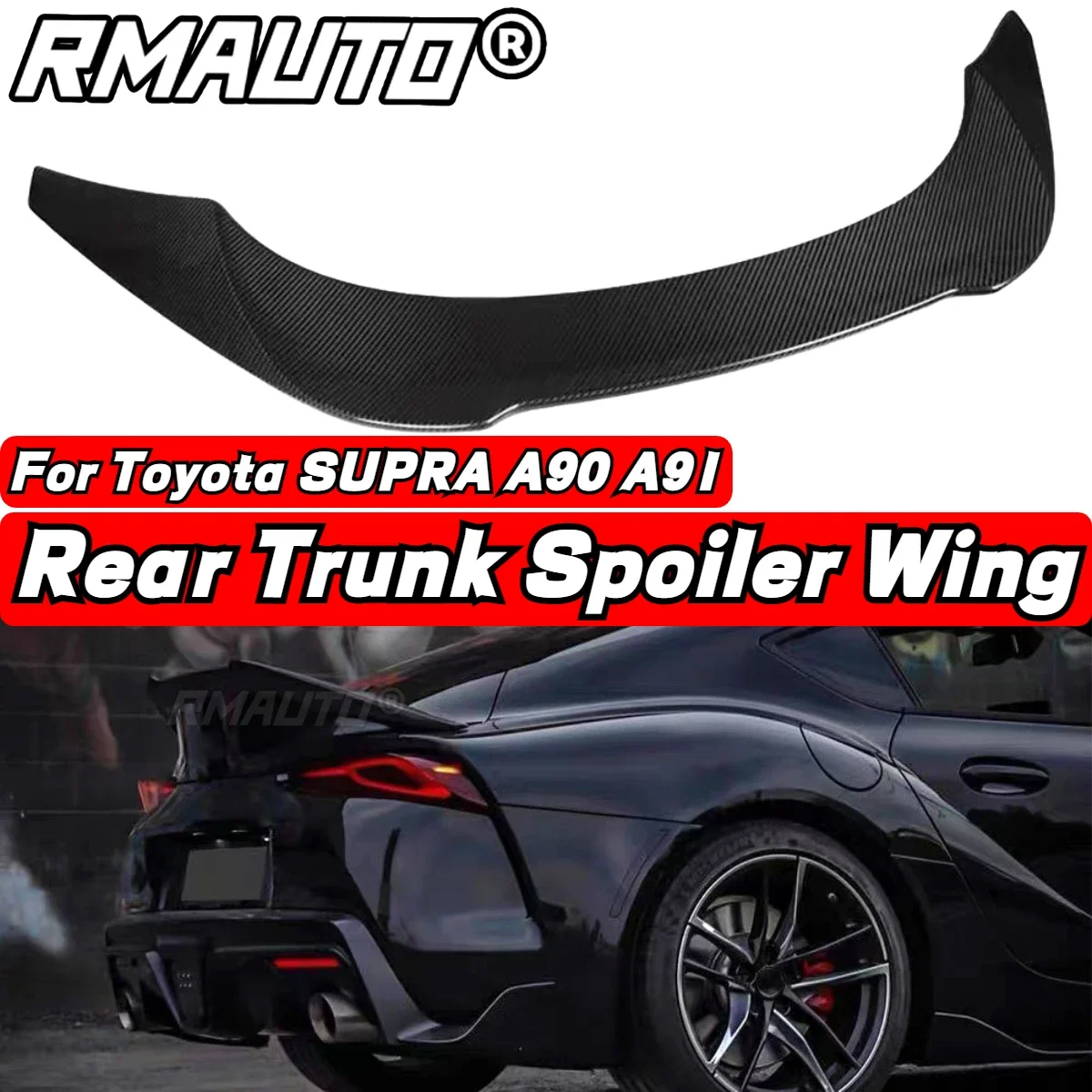 Supra A90 A91 Rear Spoiler Wing Real Carbon Fiber Trunk Boot Lip Body Kit For Toyota Supra A90 A91 2019-2022 Car Accessories