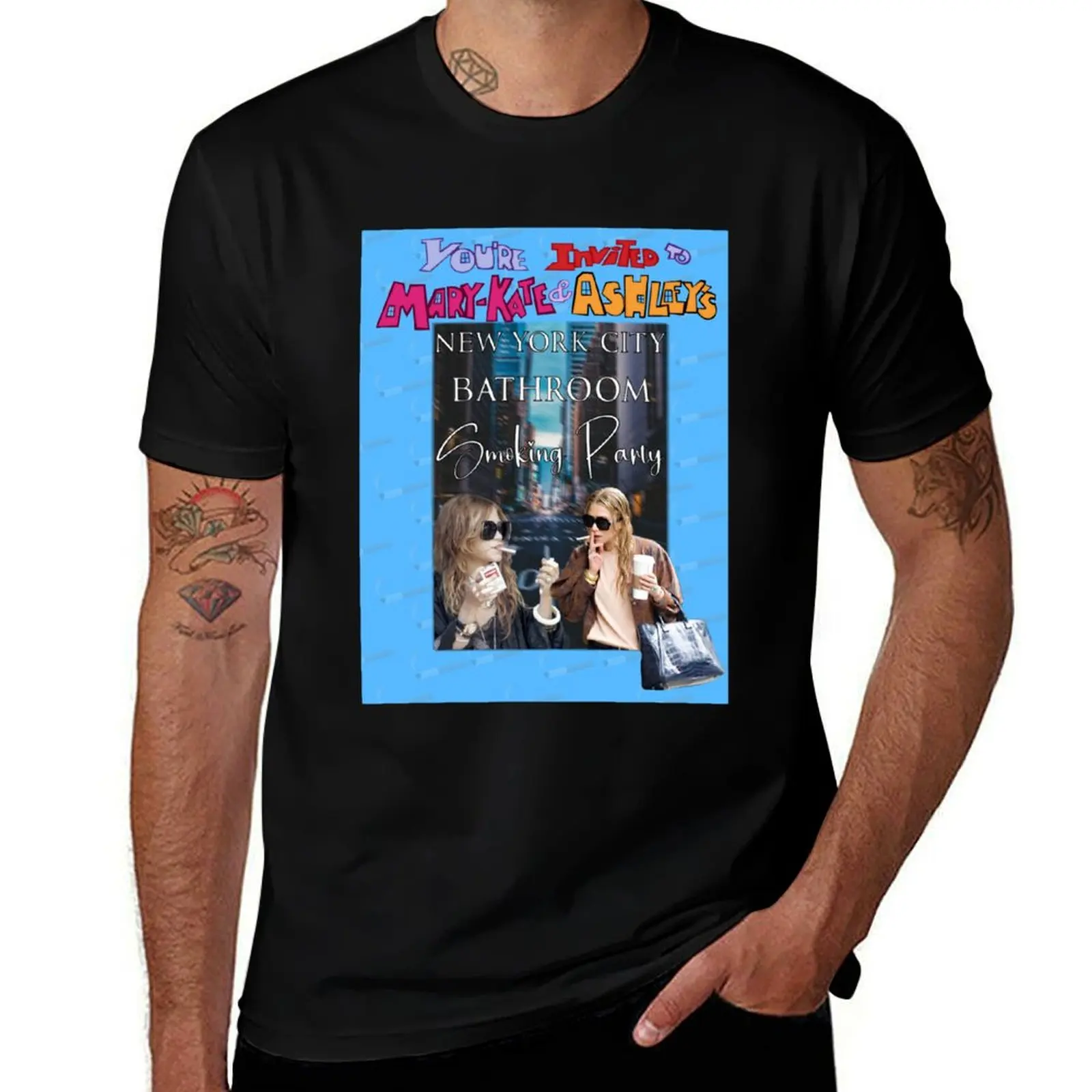 You’re Invited to Mary-Kate and Ashley Olsen’s T-Shirt Trendy Casual Short Sleeve Shirt T-Shirt
