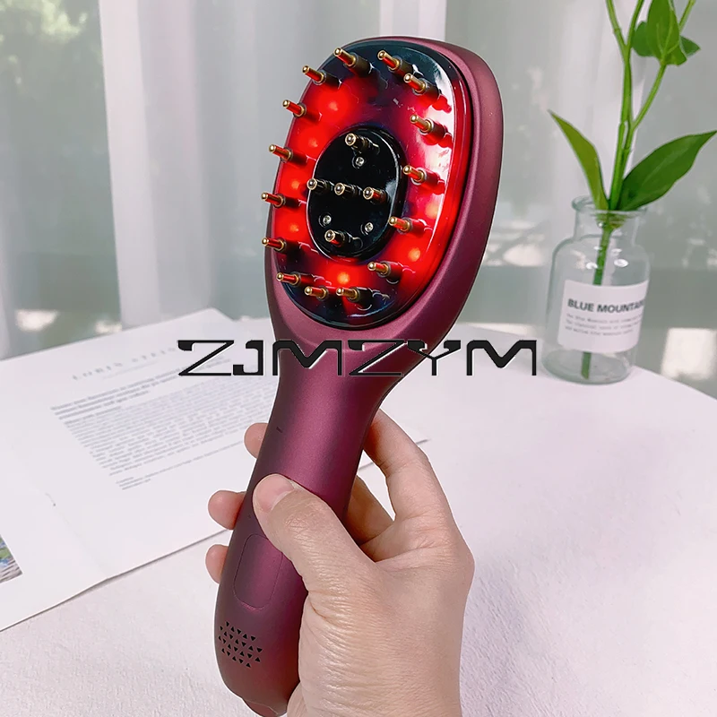 Scalp Massage Comb Vibratory Massage Micro-current Red Blue Light Hair Conditioning Essence into Care Essential Oil Comb