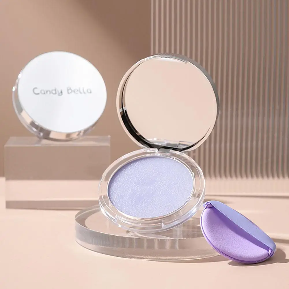 Lavender Pressed Powder Matte Powder Lasting Oil Control Full Coverage Face Compact Setting Powder Makeup Foundation Cosmetics