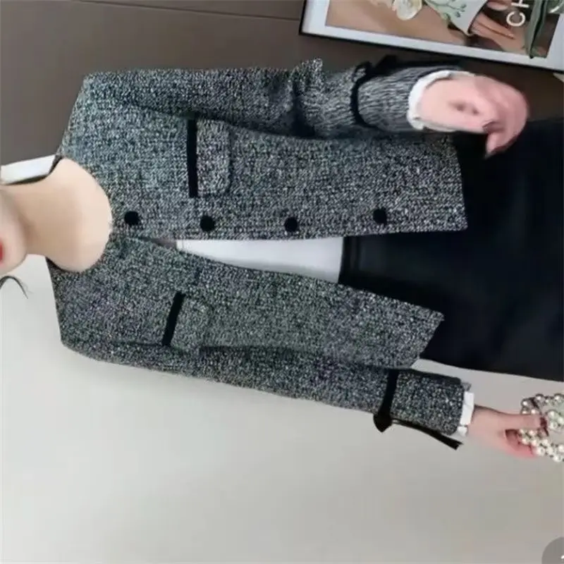 

2026, весенне-осенняя новая высококачественная куртка, женское пальто с ароматом блесток, женская твидовая короткая верхняя одежда, модная верхняя одежда, топы для женщин