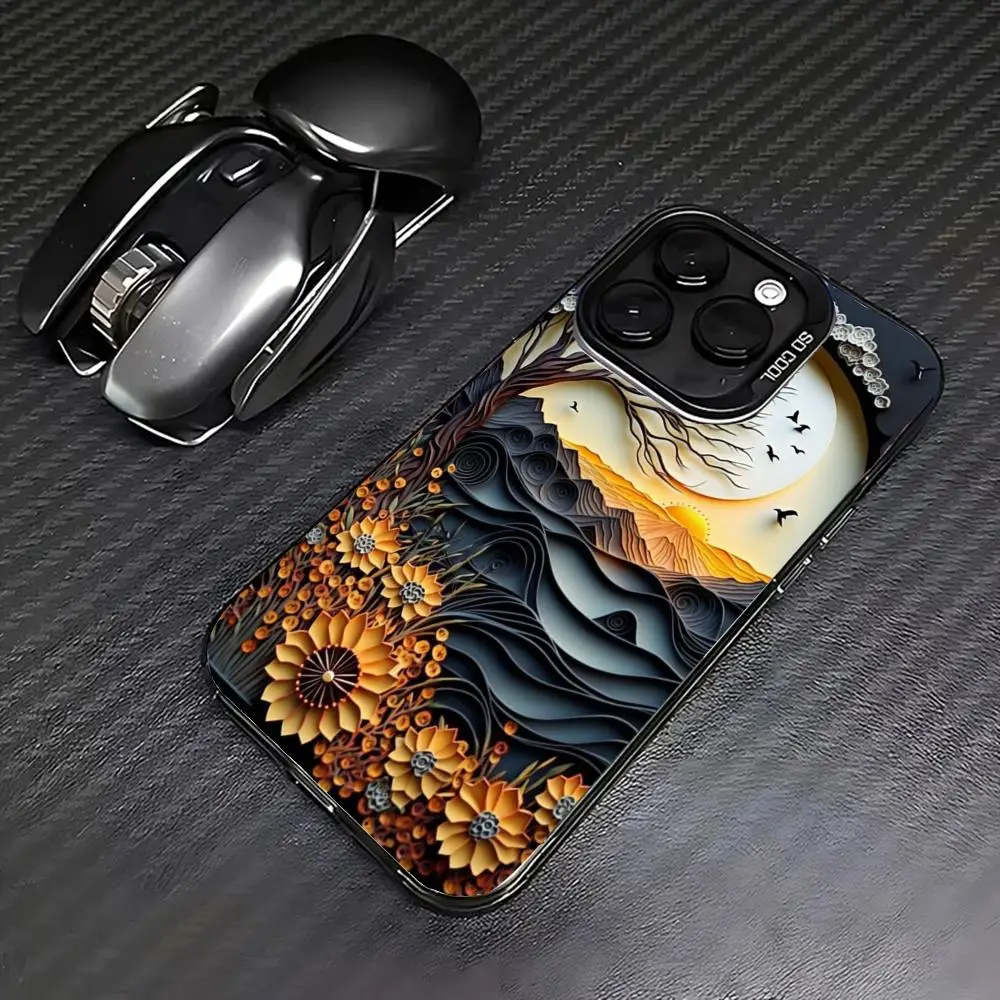 

Sunflower dead branches case for iPhone 16 15 14 13 12 11 Pro/ Max/Plus shock-proof rear cover anti-fingerprint