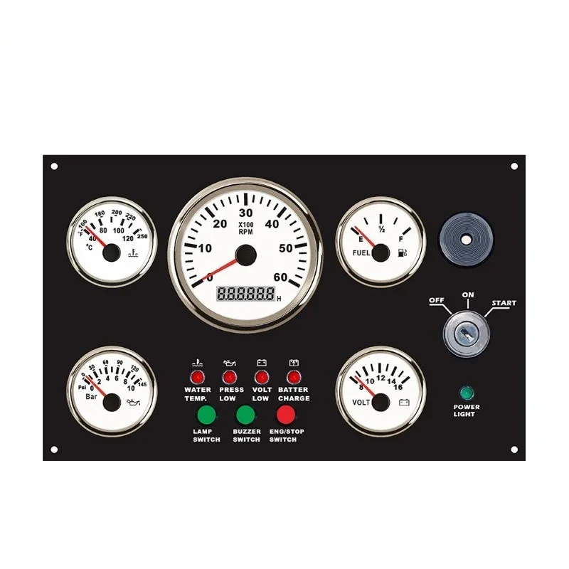 300 * 190mm 12V/24V with water temperature, oil pressure and voltage, oil level, speed combination panel instrument