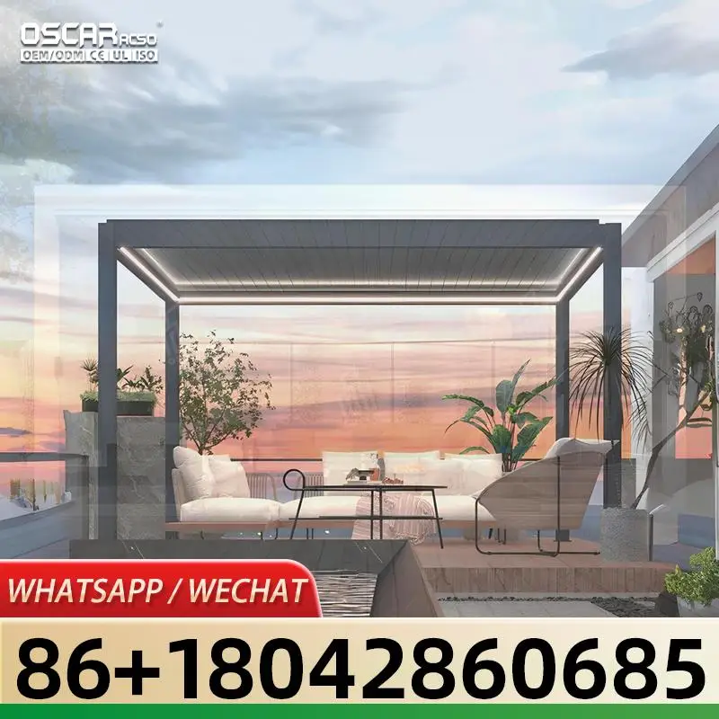Motorized Freestanding Wall Mounted Bioclimatic Pergola Gazebo for Backyard Patio Garden in New Home pergola