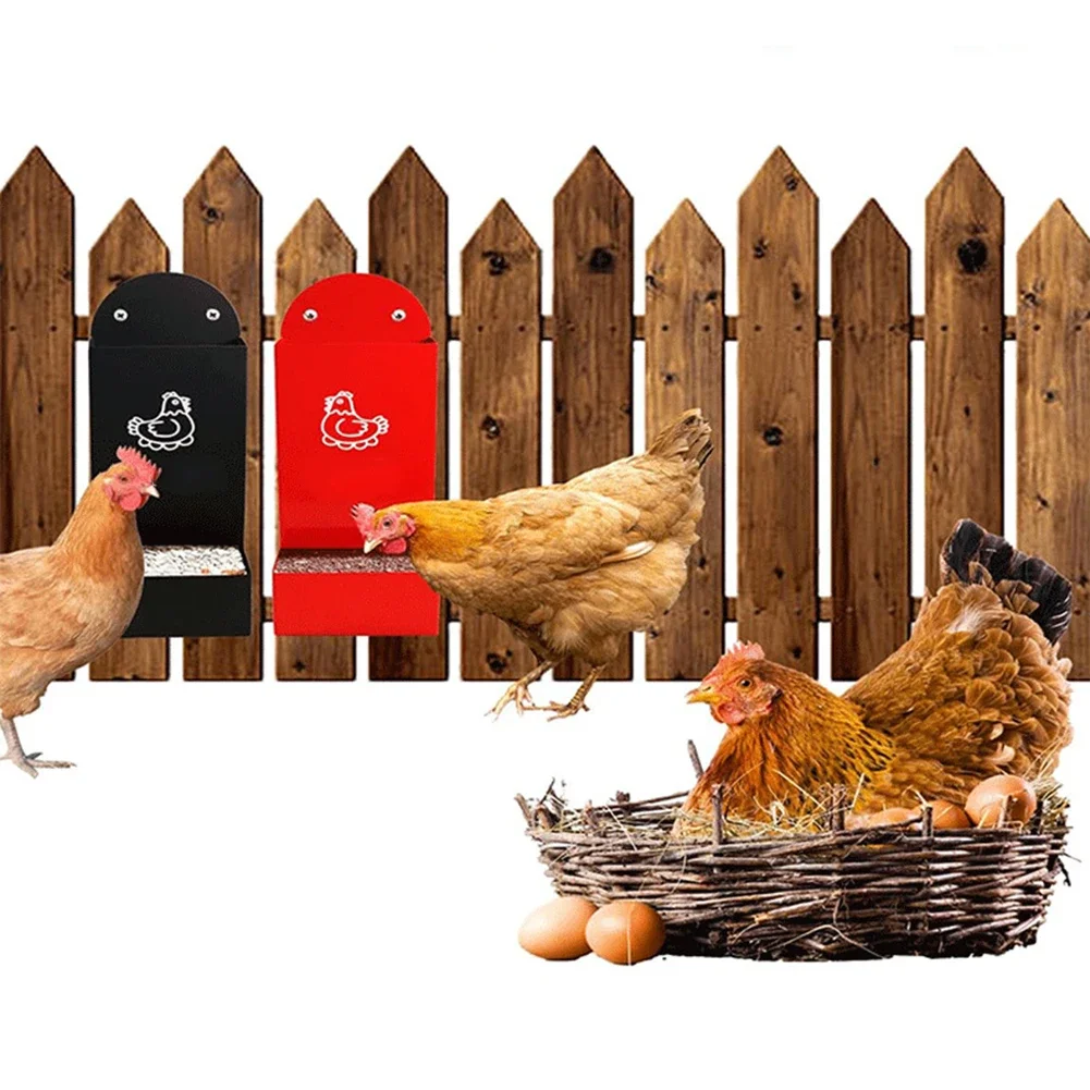 

Metal Chicken Feed And Snack Dispenser Suspended Chicken Coop Feeding Trough Chicken Feeders Home Pet Products