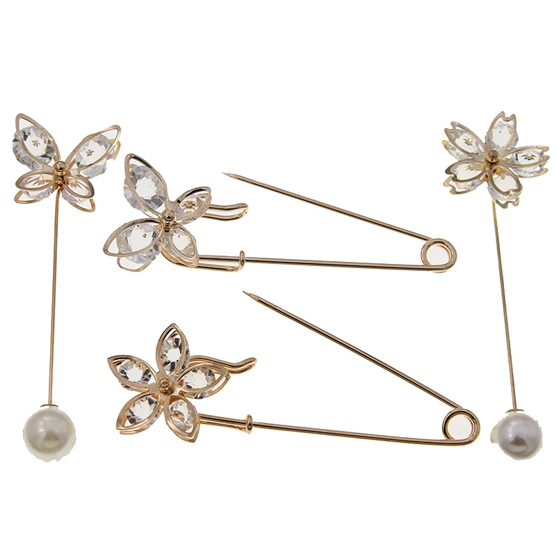 10 قطعة سترة الموضة الجديدة بروش زهرة الورد الصدار كاميليا إبرة طويلة دبوس للنساء شال قميص طوق بروش دبابيس Accessori