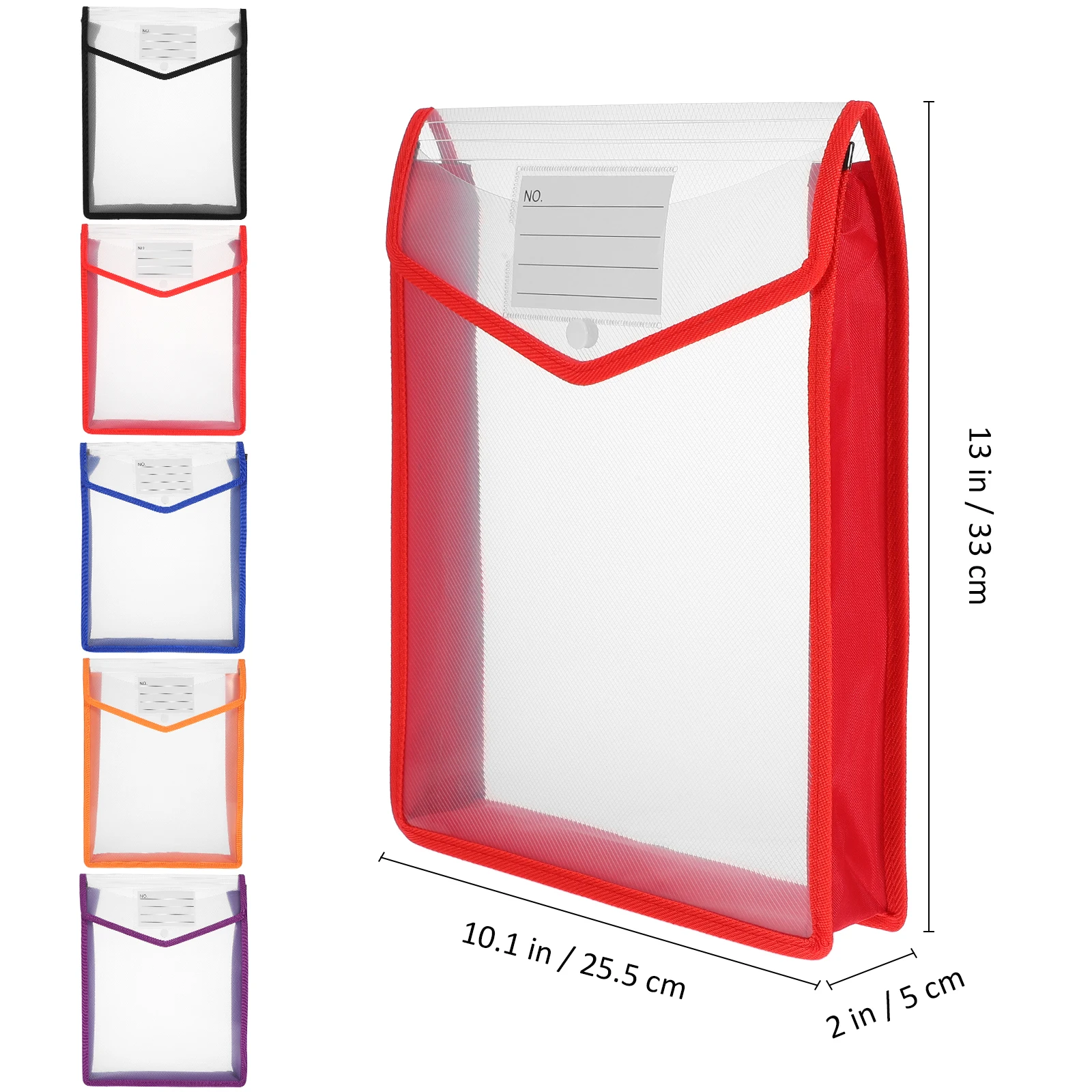5Pcs Clear Document Folder Expanding Letter Size File Organizer Button Closure File Bags Office Supply Document Organizer
