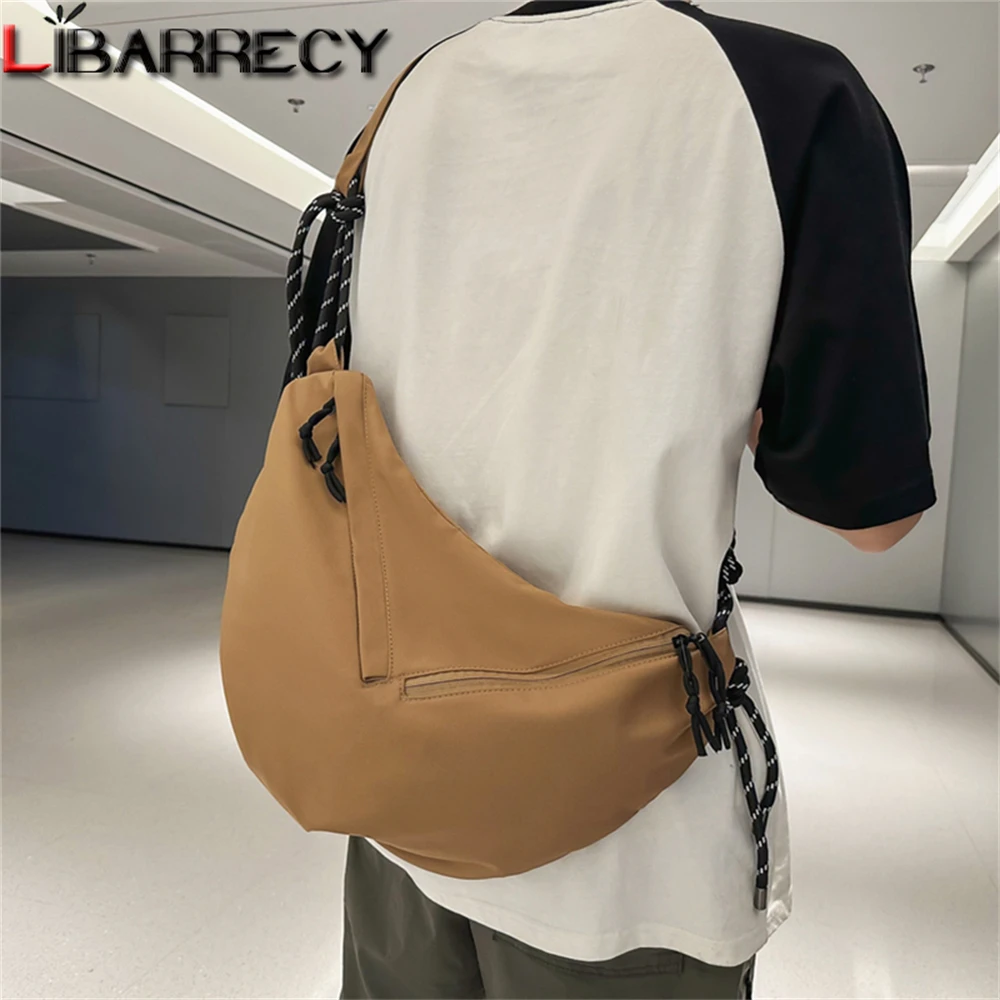 

2023 New Women's Half Moon Bag Large Capacity High Quality Nylon Ladies Shoulder Bag Solid Color Fashion Women Crossbody Bags