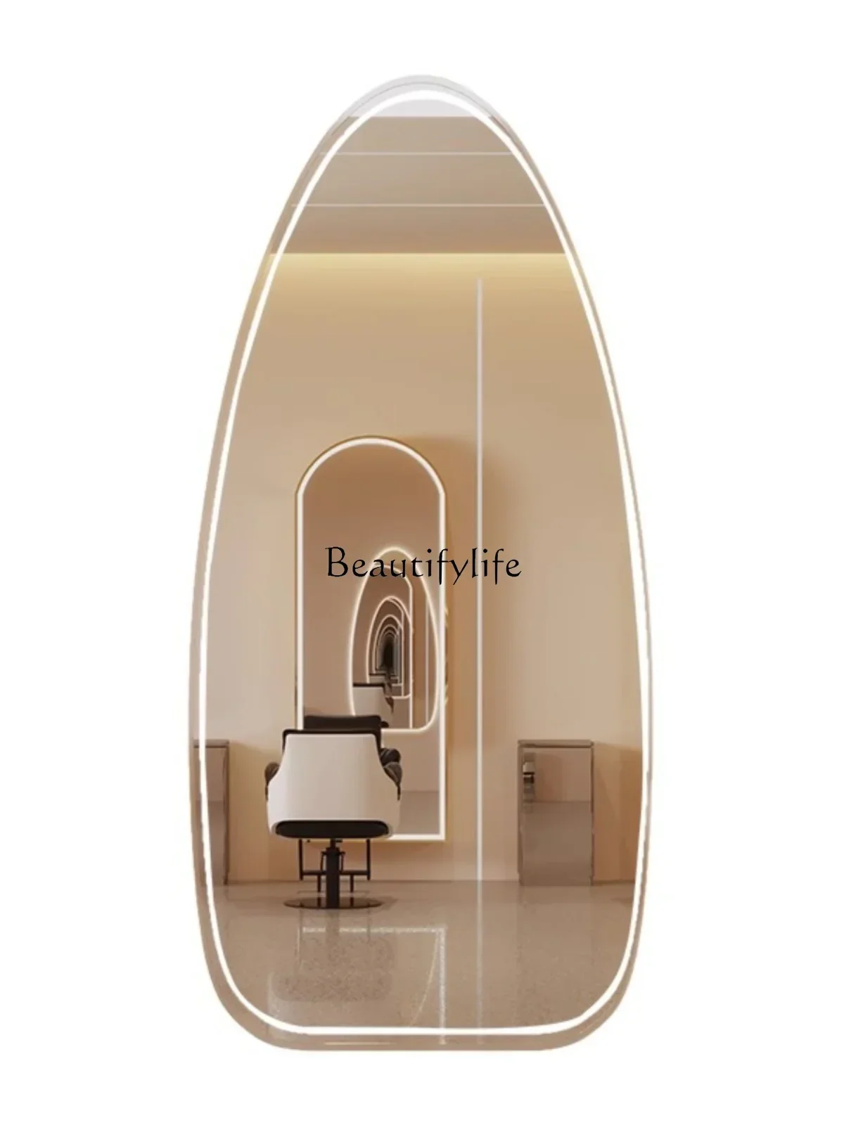 06Hair Salon Dressing Table for Hair Salon Led Touch Light Mirror Wall Mounted